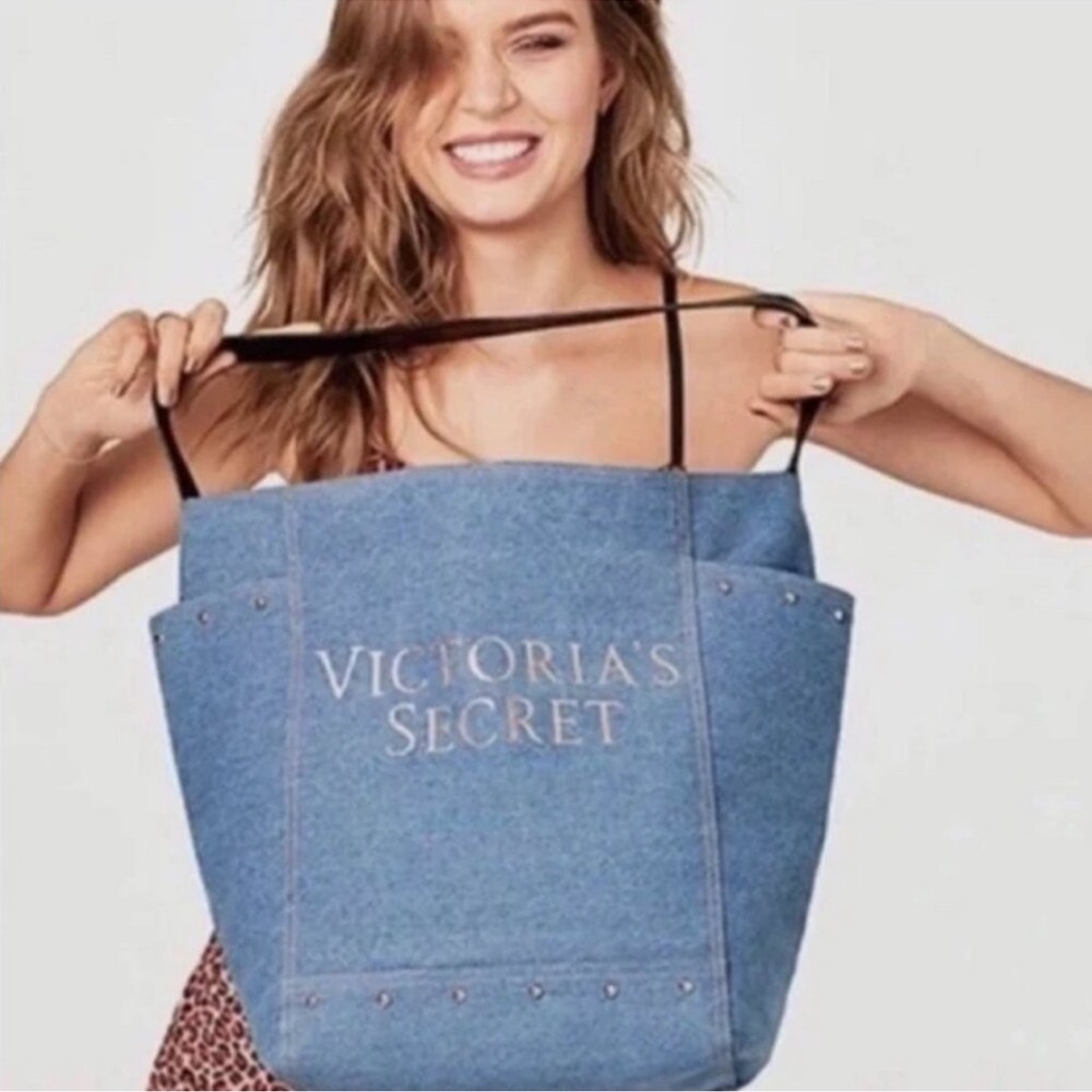 Victoria's Secret Denim Light Blue Tote Good Condition